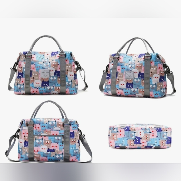 CUTE CATS 🐈😻 WEEKENDER BAG Waterproof, Lightweight  travel duffle - Picture 5 of 9